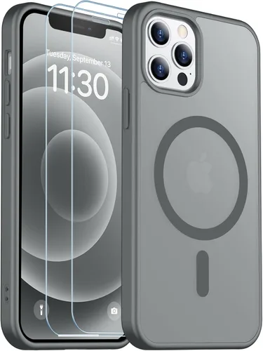 Vista 126 de SPIDERCASE Funda magnética translúcida diseñada para iPhone 11, con 2 protectores de pantalla de vidrio templado, antihuellas, para iPhone 11 de 6.1