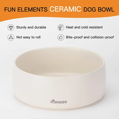 Vista 4 de Cuenco de cerámica para perros – Comedero para perros pequeños y medianos de 5.5 pulgadas, resistente a derrames, cuenco moderno y resistente