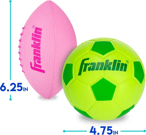 Vista 3 de Franklin Sports Kids Mini Foam Sports Balls - Indoor + Outdoor Soft Foam Toy Balls for Kids - Perfect Backyard + Practice - Mini