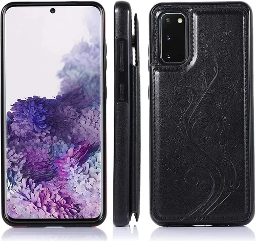 Vista 4 de Funda de teléfono para Samsung Galaxy S20 Glaxay S 20 5G de 6.2 pulgadas con protector de pantalla de vidrio templado y tarjetero con soporte