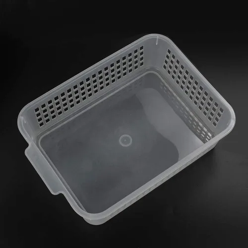 Vista 5 de Bandejas rectangulares de almacenamiento de plástico transparente (paquete de 6)