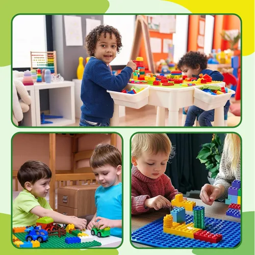 Vista 6 de Paquete de 4 placas base clásicas, placas de construcción para ladrillos de Verde-4 piezas