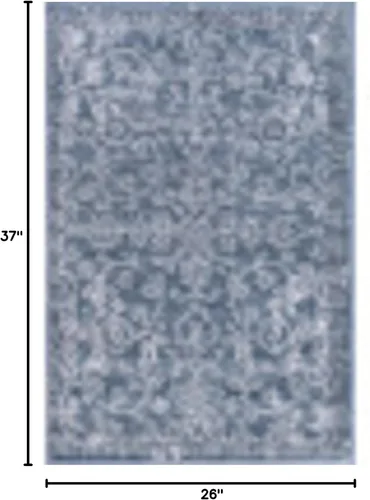 Vista 2 de Unique Loom Portland Collection - Alfombra de área Albany (2 pies 2 pulgadas x 3 pies 1 pulgada, rectangular, azul/gris)