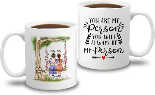 Vista 24 de Taza de café personalizada de la amistad para mejor amiga, regalo de taza del día de Galentine, regalo de taza de Navidad, taza de café