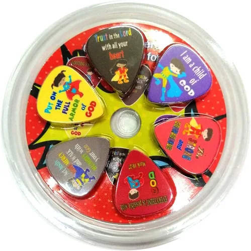 Vista 8 de Bonitas púas de guitarra de superhéroe para niños y niñas