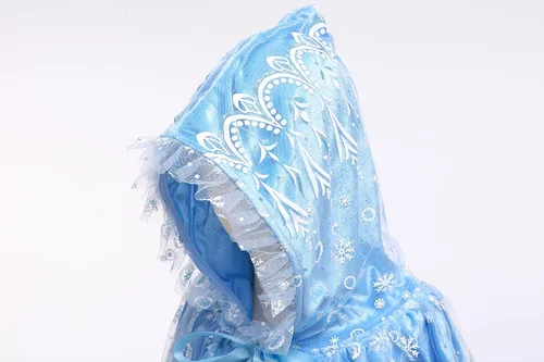 Vista 3 de PURFEEL Capa de lujo con capucha para niñas de Elsa disfraz de capa de princesa para niños de Elsa 2022