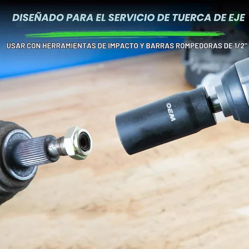 Vista 5 de OEMTOOLS 37320 Juego de llaves de tuerca de eje, juego de vasos de impacto de 6 puntas de 1/2, juego de vasos métricos de 8 piezas de 1/2, juego