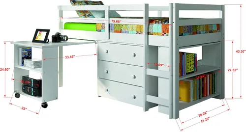 Vista 3 de Donco Kids cama baja tipo estudio loft