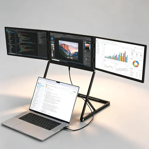 Vista 7 de Extensor de monitores portátiles triple FHD IPS 60Hz de 15.6
