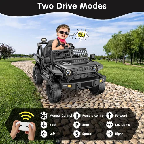 Vista 3 de Paseo eléctrico de 12V 7Ah en el coche de los juguetes para los niños con Negro