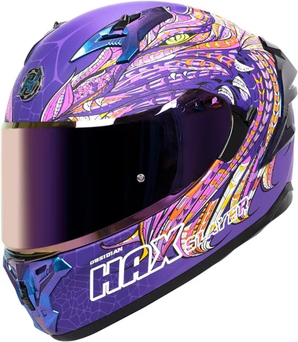 Vista 9 de HAX Obsidian Pro Full Face Dual Visor Adult Motorcycle Helmet for Motorbike Street Bike with Pinlock Ready DOT Approved