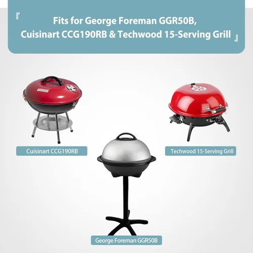 Vista 2 de SHINESTAR - Funda de parrilla para George Foreman, impermeable, 600D, resistente, para interiores y exteriores, cubierta de barbacoa redonda pequeña