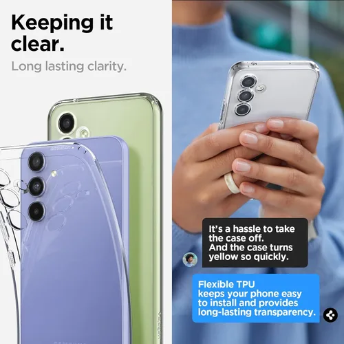 Vista 3 de Spigen Cristal líquido diseñado para Galaxy A54 5G Case (2023) - Cristal transparente