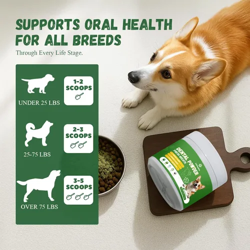 Vista 13 de Polvo Limpiador de Dientes para Perros, Polvo Dental para Perros para Limpieza de Dientes y Refresco de Aliento para Perros con Probiótico