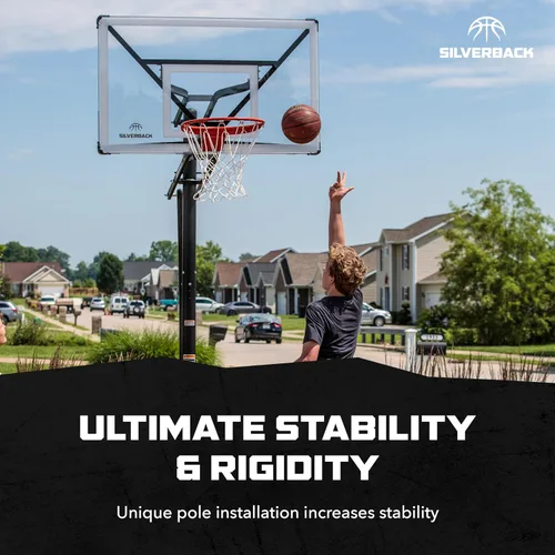 Vista 6 de Silverback NXT. Canasta de baloncesto en tierra de 152 cm con tablero de altura ajustable y diseño QuickPlay NXT 60