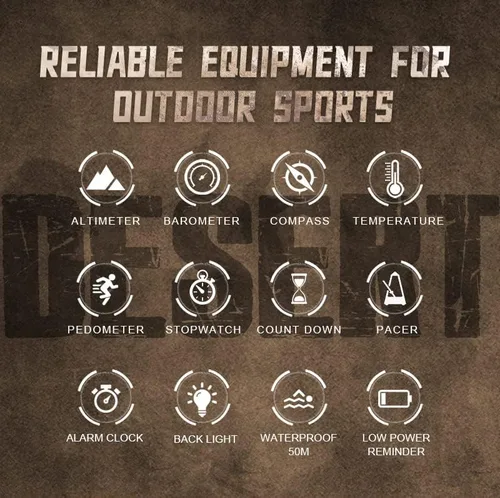 Vista 5 de Pafusen Reloj digital deportivo al aire libre, relojes tácticos para hombres, relojes para hombre, reloj de pulsera táctico negro, relojes militares