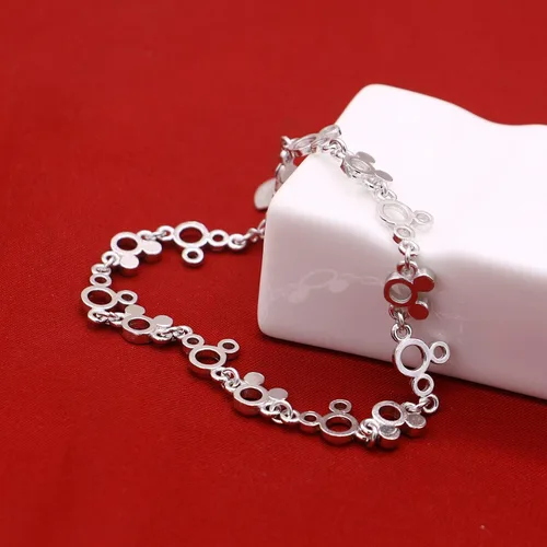Vista 8 de Pulsera de Mickey de moda para mujer, de plata de ley 925, ajustable, regalo de cumpleaños, para mujeres, esposa, niñas, ella, Plata de ley
