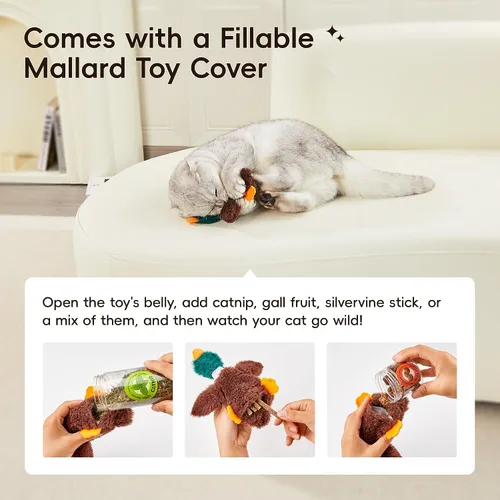Vista 6 de Potaroma Juego de juguetes naturales para gatos con hierba gatera Silvervine y fruta con carcasa de felpa, juguetes orgánicos para gatitos