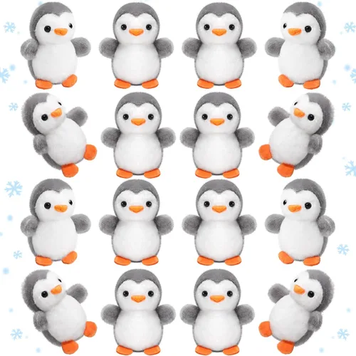 Vista 7 de Skylety 8 Piezas Mini Animales de Peluche de Pingüino de 4 Pulgadas a Granel Llaveros de Peluche de Pingüino para Regalos de Favor de Fiesta de Negro