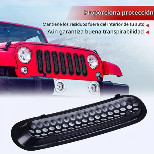 Vista 5 de AggAuto Insertos para Parrilla Compatibles con Jeep Wrangler JK JKU 2007 2008 2009 2010 2011 2012 2013 2014 2015 2016 2017, Accesorios de Cobertura