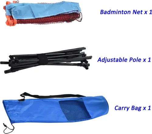 Vista 4 de M METERXITY Red de bádminton portátil – Red de pickleball deportiva para tenis, fútbol, voleibol, deportiva, ajustable con bolsa de almacenamiento