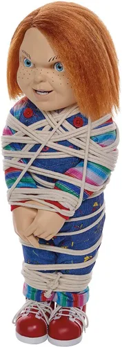 Vista 7 de Spirit Halloween Muñeca Tied Up Chucky, con licencia oficial, accesorio de película de terror, muñeca coleccionable de Good Guys, multicolor