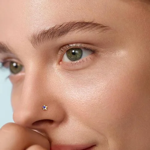 Vista 7 de 4 piezas de anillos de nariz de 20G bañados en oro de 14K para mujeres y hombres, anillos de nariz en forma de L, joyería hipoalergénica