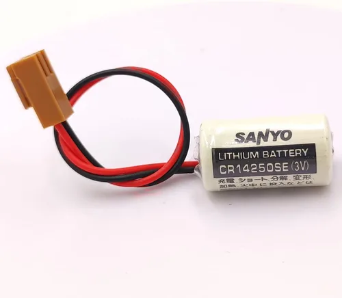 Vista 5 de Paquete de 5 baterías de litio CR14250SE (1/2AA 3V) para batería SANYO PLC con enchufe marrón