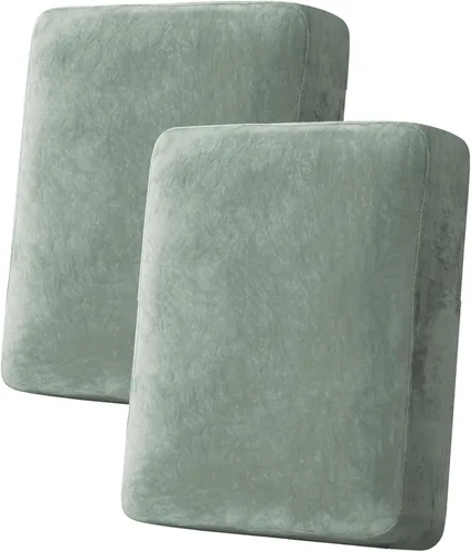 Vista 25 de H.VERSAILTEX Funda de cojín elástica de terciopelo para sofá, funda de cojín de felpa para cojines de silla, protector de muebles, cojín de asiento
