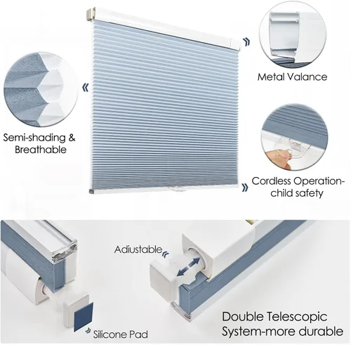 Vista 3 de Keego Persianas duraderas para ventanas, persianas celulares de privacidad, sin taladro, sin herramientas, fáciles de instalar, persianas