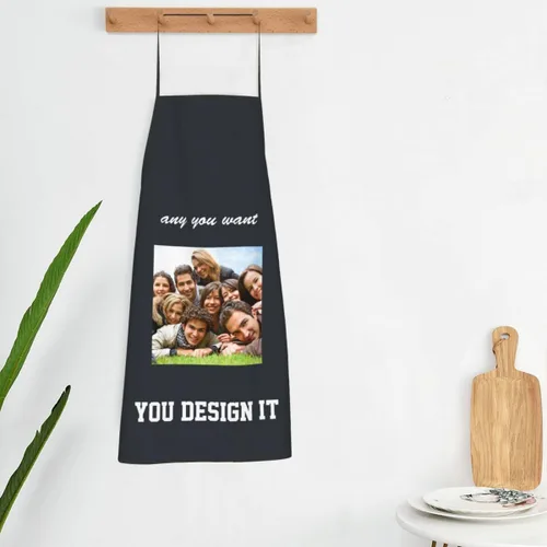 Vista 5 de Delantal Personalizado, Diseña Tu Propio Delantal de Cocina para Cocinar, Sube Tus Fotos Favoritas Logo, Añade Cualquier Nombre o Texto