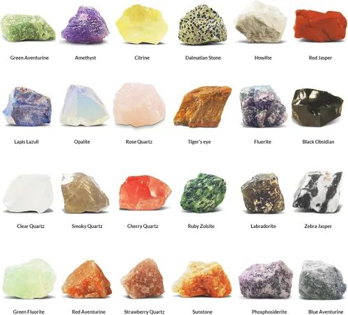 Vista 2 de Calendario de Adviento 2023 Rocks 24 días con piedras preciosas de cristal natural, minerales y fósiles, calendario de cuenta regresiva de Navidad