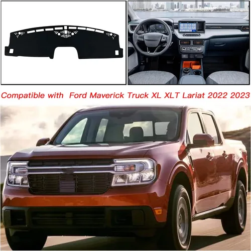 Vista 6 de Cubierta de tapete para salpicadero, consola central interior personalizada compatible con Ford Maverick Truck XL XLT Lariat 2022 2023 2024