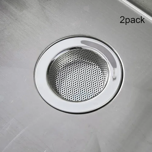 Vista 7 de LASSHSWA - Colador de acero inoxidable para fregadero de cocina, colador de drenaje para fregaderos de cocina con borde ancho grande de 4.5 pulgadas
