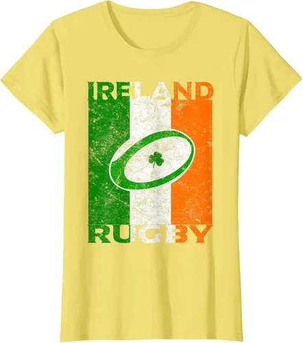 Vista 36 de Camiseta de rugby irlandés con la bandera de Irlanda, regalo vintage Negro