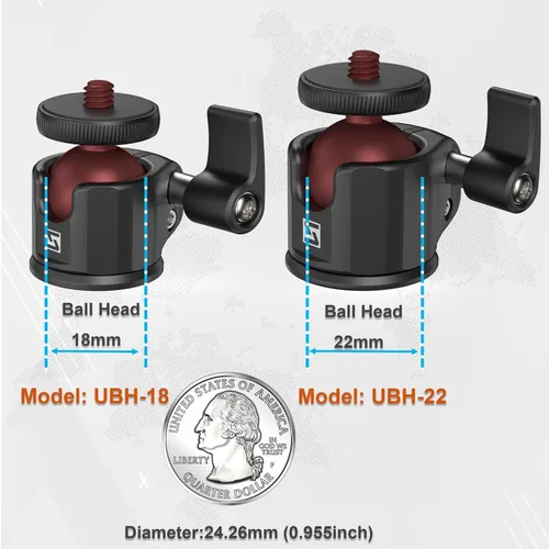 Vista 6 de SIOTI Mini adaptador de montaje de cabeza esférica, con Hot Shoe Mont, compatible con monopie/cámara de tarjeta digital/micrófono/teléfono