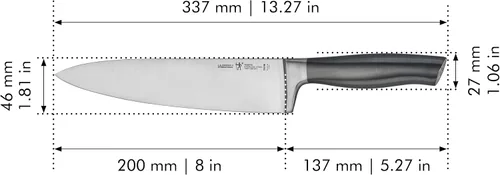 Vista 3 de Henckels - Cuchillo de grafito para chef, de 8 pulgadas, color gris.