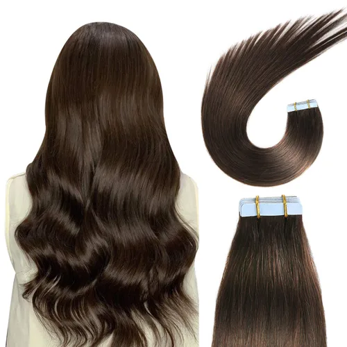 Vista 37 de SUYYA Extensiones de Cabello Humano Rizado Liso con Cinta, Color Negro Natural, Extensiones de Cabello con Cinta, Cabello Humano Rizado Liso, 12