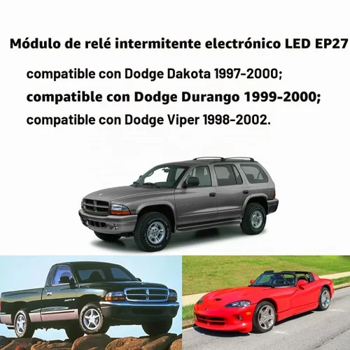 Vista 5 de Relé intermitente LED EP27 de 5 pines para Dodge RAM 1500 2500 3500 1998-2002 Dakota 1997-2000 Viper 1998-2002 Señal de giro electrónica LED