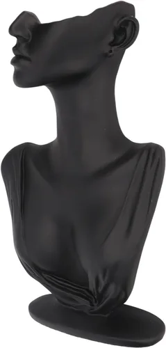 Vista 9 de Earring Mannequin Holder, Jewelry Display Stand, Resin Bust Necklace Display with Large Space, Lightweight Elegant Black Mannequin Stand for Store
