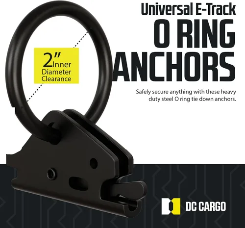 Vista 3 de DC Cargo Mall Kit de correas de trinquete y accesorios de riel E (12 piezas) - Correas resistentes de 15 pies, juntas tóricas E-Track de 1,000