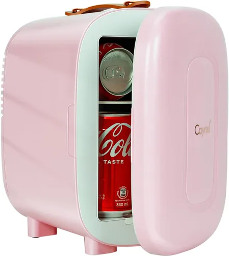 Vista 11 de Caynel - Minirrefrigerador termoeléctrico portátil (4 L/6 latas), CA/CC, enfriador y calentador para cosméticos, alimentos, bebidas y maquillaje