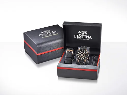 Vista 3 de Reloj Hombre Festina - F203541 - CHRONO BIKE 2018 Special Edition - Cronógrafo - Fecha - AMPM - Negro y Bañado Oro Rosa, Cronógrafo
