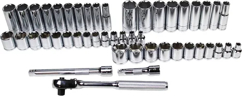 Vista 2 de K Tool International 22047 Juego de dados con unidad de 3/8" para garajes, talleres de reparación y bricolaje, métrico, SAE, 6 puntos, tratado