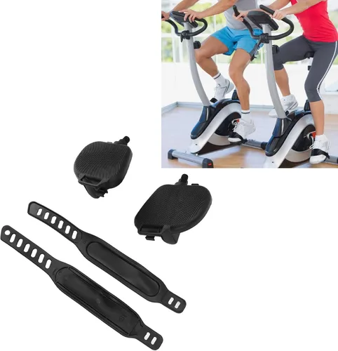 Vista 6 de Pedales de ejercicio con correas, 9/16 o 1/2, bicicleta de ciclismo giratoria, bicicleta de ejercicio interior, piezas de repuesto estacionarias