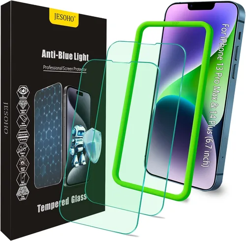 Vista 20 de Protector de pantalla de luz azul para iPhone 11, iPhone XR (6.1") HD con bloqueo de luz azul, película de vidrio templado, protección