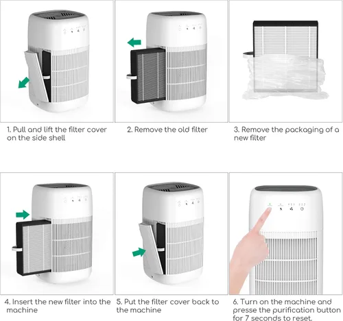 Vista 4 de Afloia Filtro eficiente para purificador de aire Q10 y deshumidificador 2 en 1 (reemplazo del filtro del purificador de aire Q10)