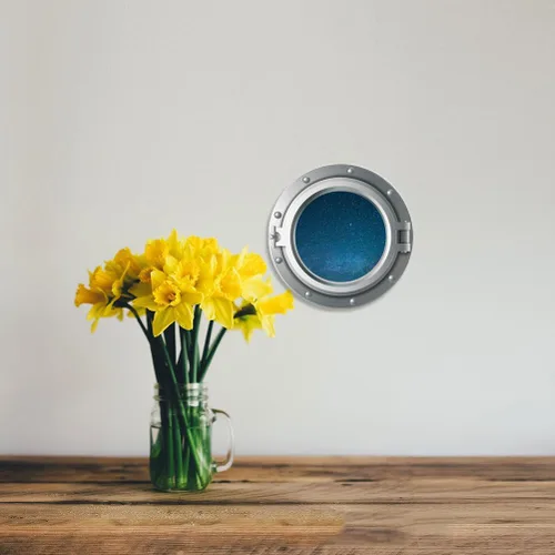Vista 8 de Calcomanías 3D para ventana de avión de universo, calcomanía de pared para dormitorio de bebé, sala de estar, decoración de pared con temática