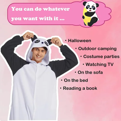 Vista 7 de NEWCOSPLAY Unisex Animal Onesie Adult Plush One Piece Pajamas Cosplay Costume
