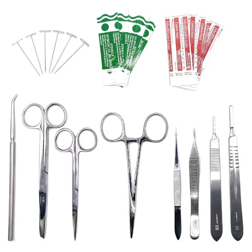 Vista 3 de Juego de herramientas avanzadas de disección de laboratorio de anatomía y biología de 26 piezas, kit completo de disección